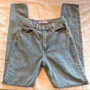 American Apparel Stone Wash High Waisted Mom Jeans